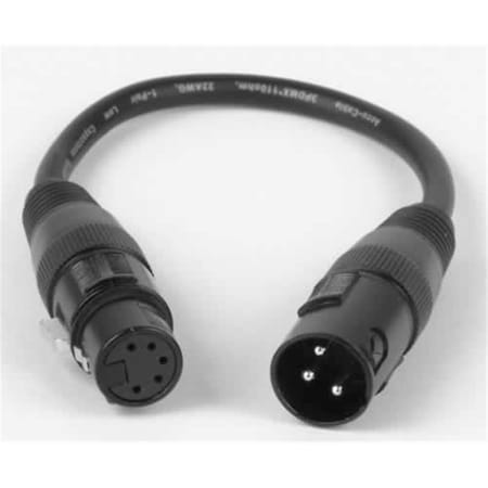 Accu Cable 3 Pin Male XLR to 5 Pin Female XLR Turnaround AC3PM5PFM